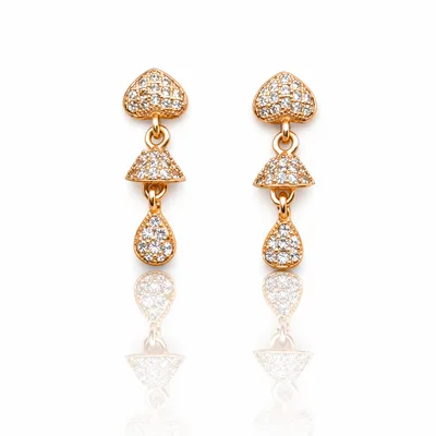 π CZ Double Flower Stud Earrings