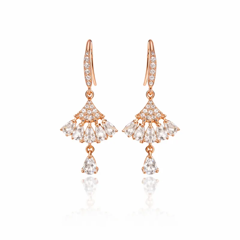 β¨ CZ Sunflower Chandelier Earrings